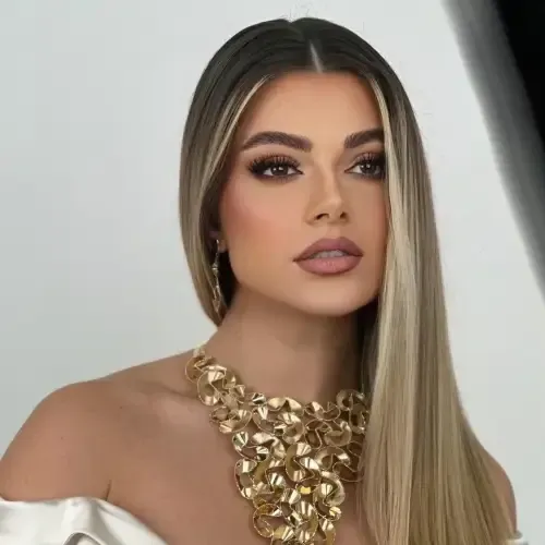 The same client after photoshoot makeup by Studio Name