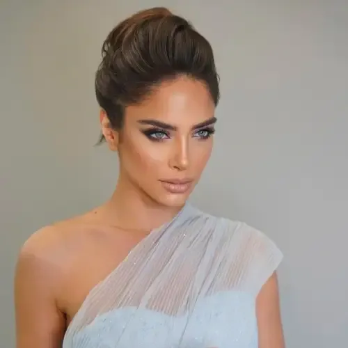 The same client after bridal makeup & hair by Studio Name