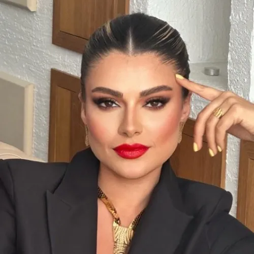 The same client after photoshoot makeup by Studio Name