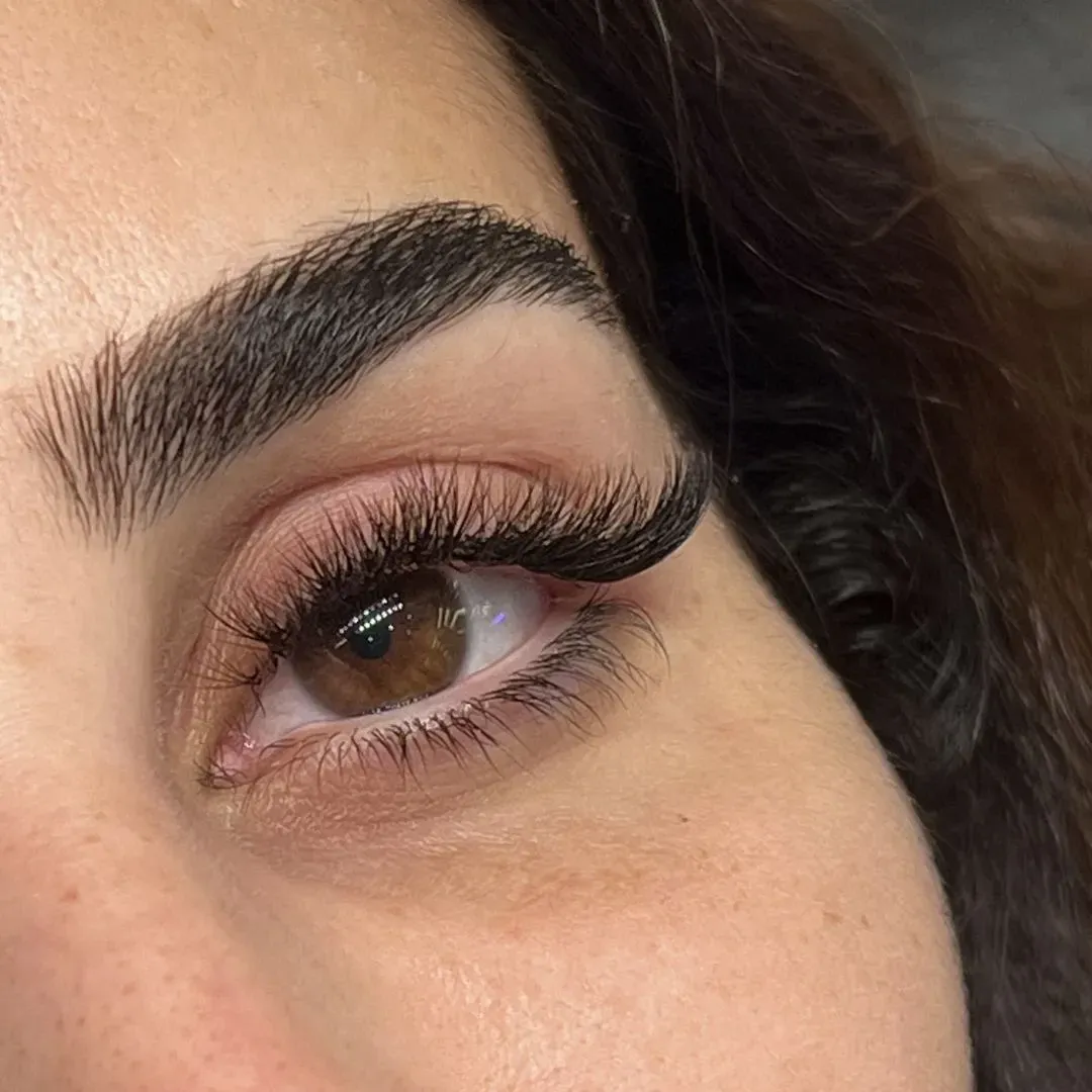 The same client after eyelash extensions by Studio Name