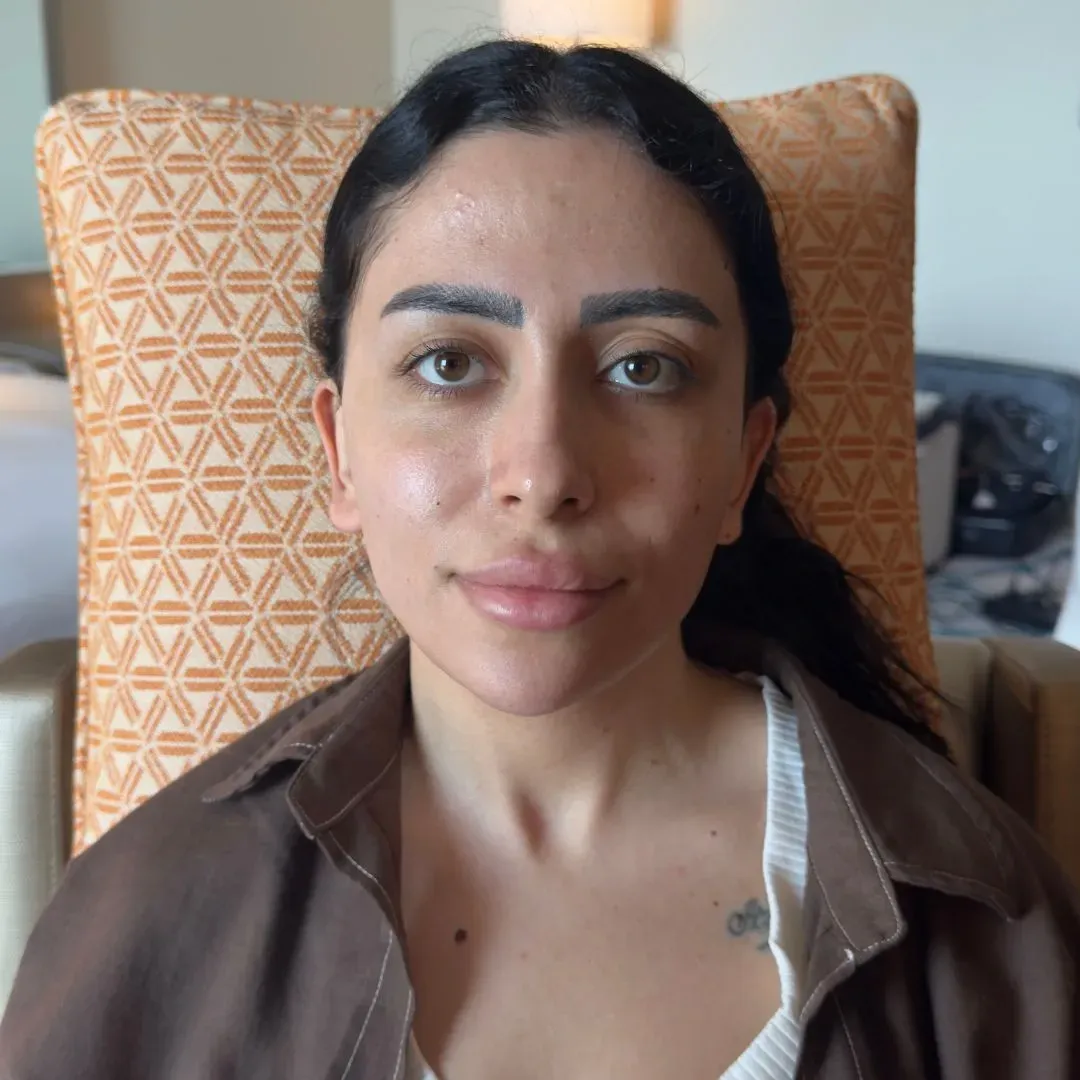 Client before bridal makeup & hair by Studio Name
