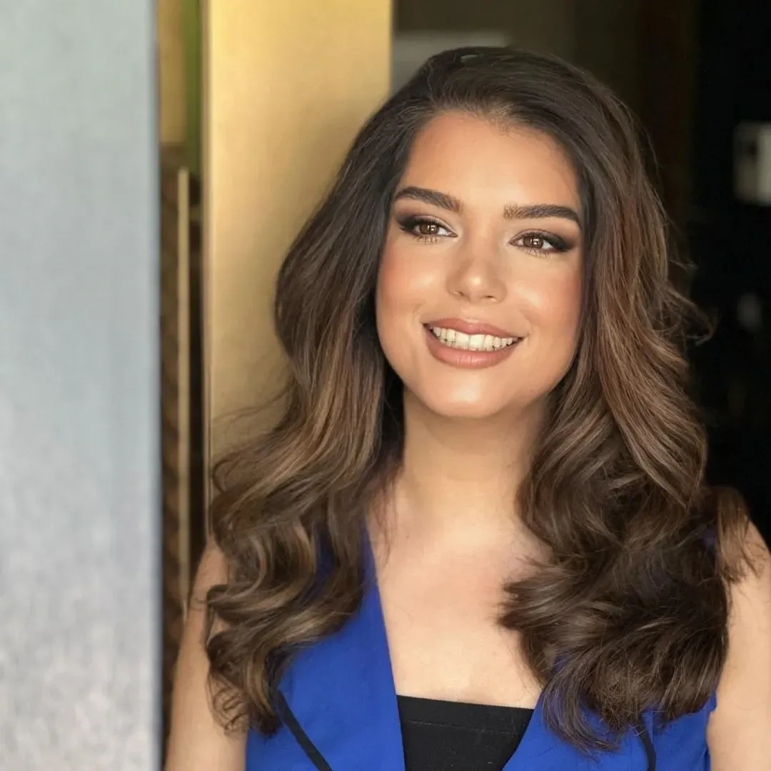 The same client after photoshoot makeup by Studio Name